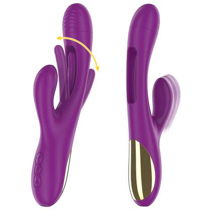 INTENSE - APOLO VIBRATEUR MULTIFONCTION RECHARGEABLE 7 VIBRATIONS AVEC MOUVEMENT DE BALANÇOIRE VIOLET