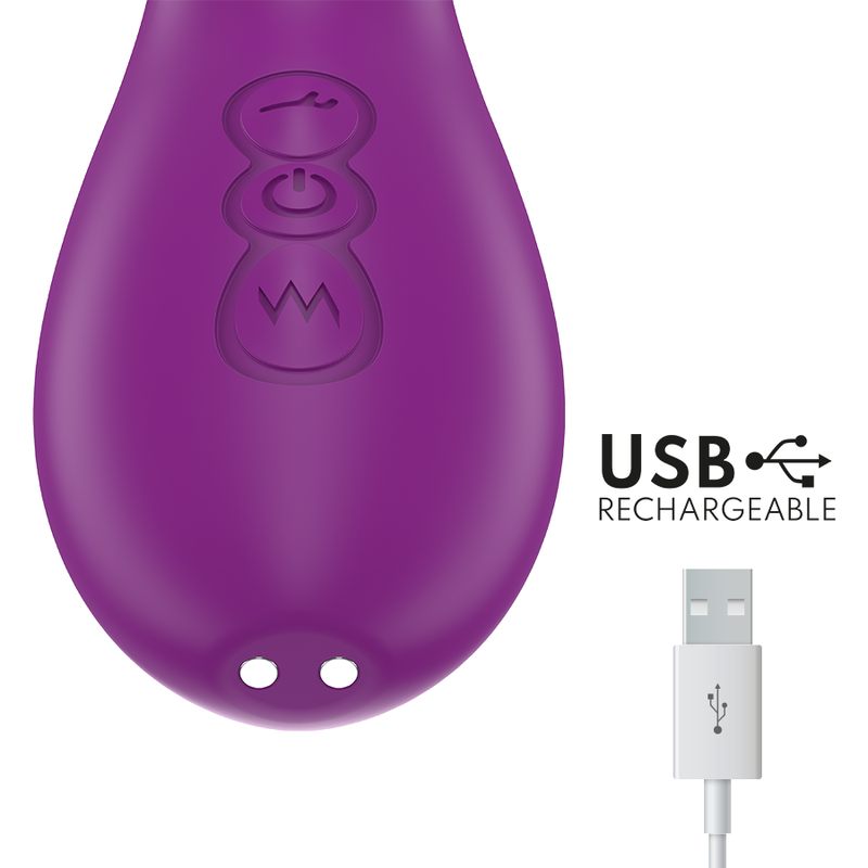 INTENSE - APOLO VIBRATEUR MULTIFONCTION RECHARGEABLE 7 VIBRATIONS AVEC MOUVEMENT DE BALANÇOIRE VIOLET