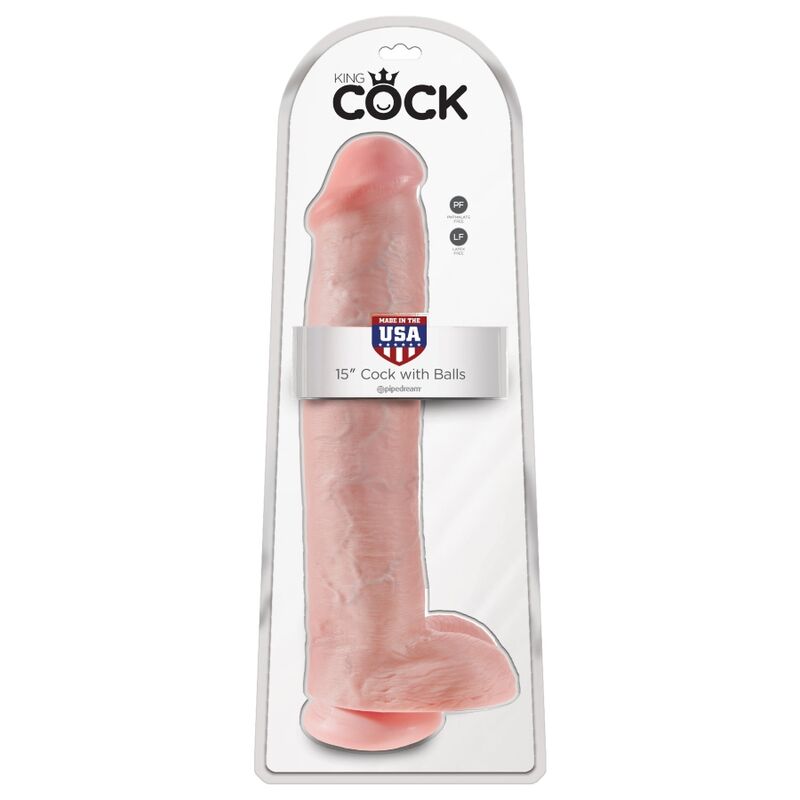 KING COCK - PÉNIS RÉALISTE AVEC COUILLES 34,2 CM LÉGER