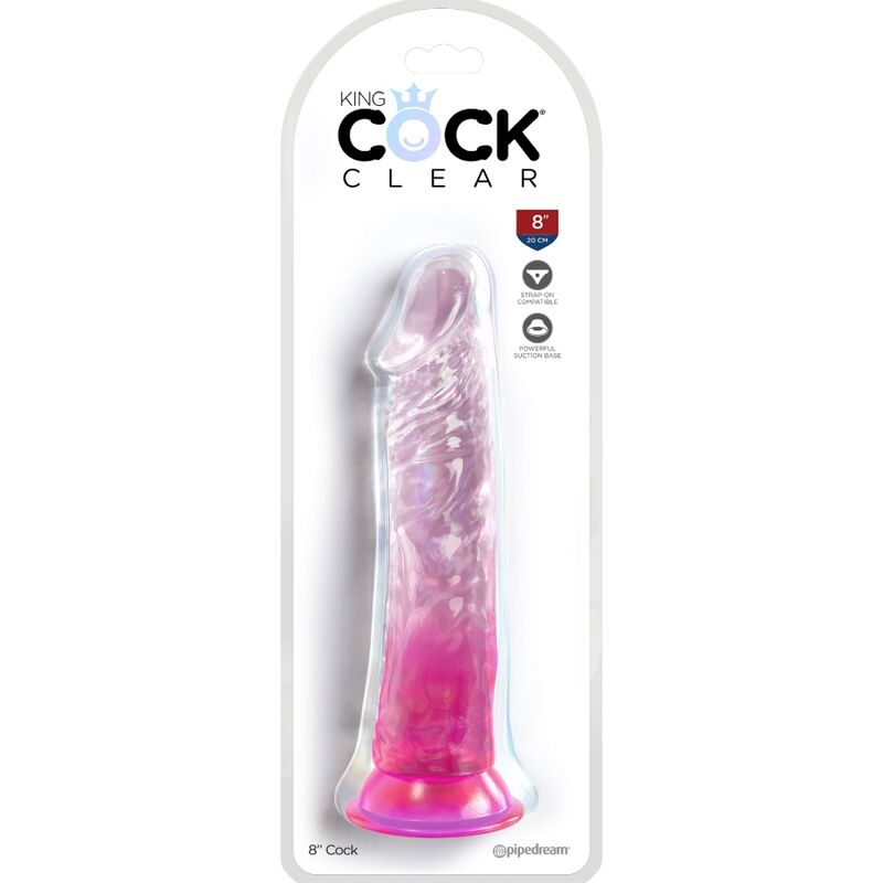 KING COCK - PÉNIS RÉALISTE TRANSPARENT 19,7 CM ROSE