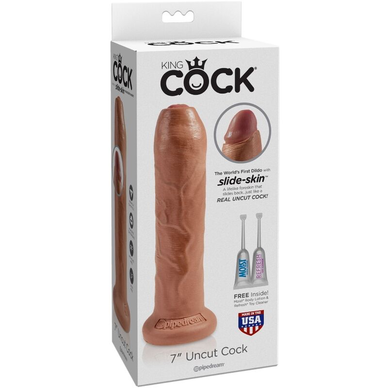 KING COCK - PÉNIS RÉALISTE NON COUPÉ 17,8 CM CARAMEL