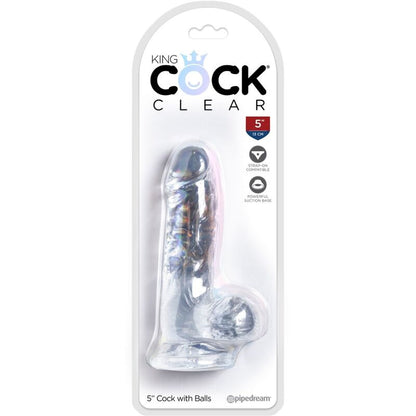 KING COCK - CLEAR REALISTIC PENIS WITH BALLS 10.1 CM TRANSPARENT