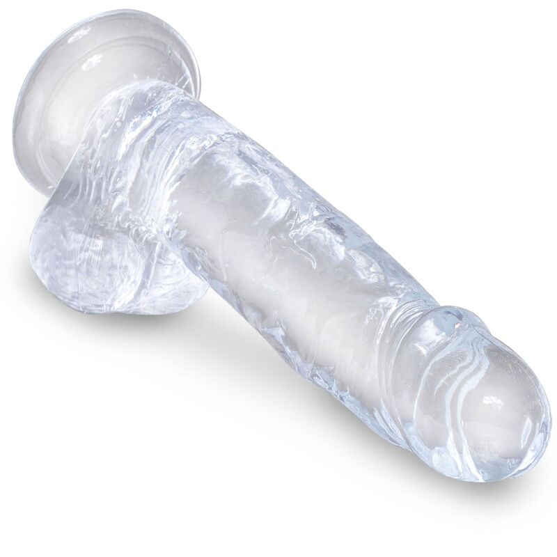 KING COCK - PENE REALISTA CLEAR CON BOLAS 15,2 CM TRANSPARENTE