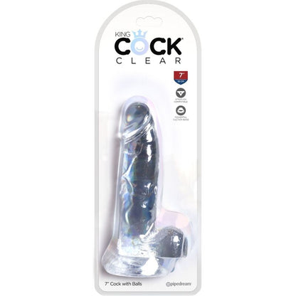 KING COCK - PENE REALISTA CLEAR CON BOLAS 15,2 CM TRANSPARENTE