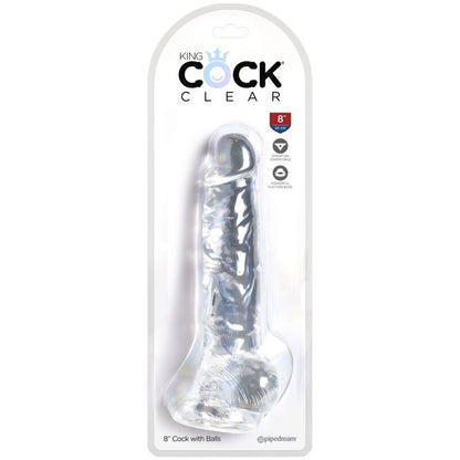 KING COCK - PÉNIS RÉALISTE TRANSPARENT AVEC COUILLES 16,5 CM