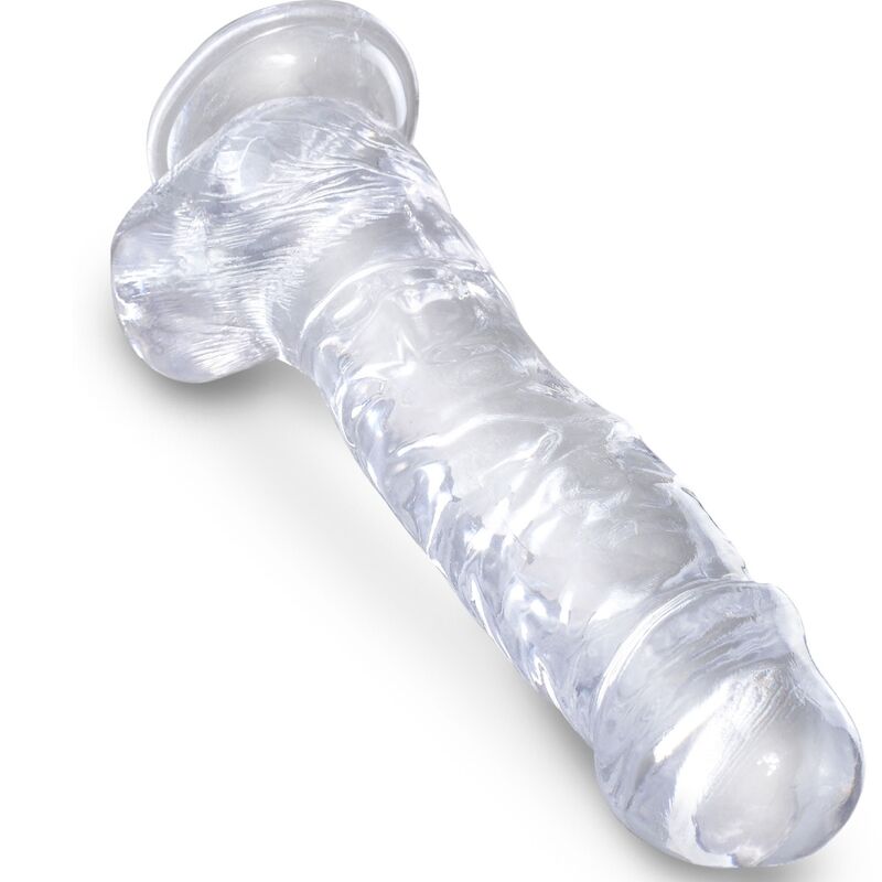 KING COCK - PÉNIS RÉALISTE TRANSPARENT AVEC COUILLES 16,5 CM