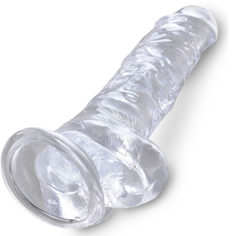 KING COCK - PÉNIS RÉALISTE TRANSPARENT AVEC COUILLES 16,5 CM