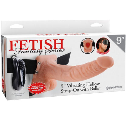 FETISH FANTASY SERIES - ADJUSTABLE HARNESS REMOTE CONTROL REALISTIC PENIS WITH TESTICLES 23 CM