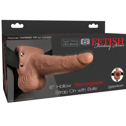 FETISH FANTASY SERIES - ADJUSTABLE HARNESS REALISTIC PENIS WITH RECHARGEABLE TESTICLES AND VIBRATOR 15 CM