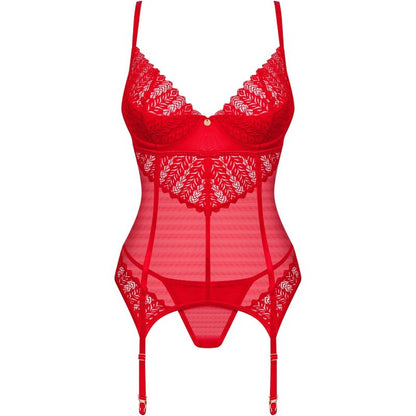 OBSESSIVE - INGRIDIA CORSET & THONG RED XS/S