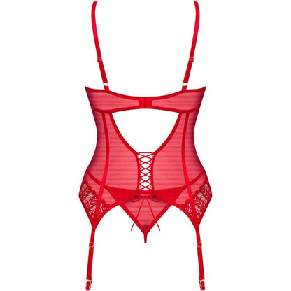 OBSESSIVE - INGRIDIA CORSET & THONG RED XS/S