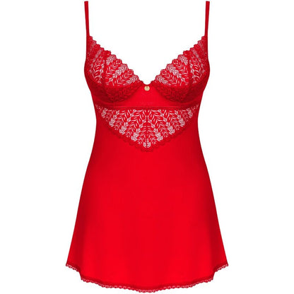 OBSESSIVE - INGRIDIA CHEMISE & THONG RED XS/S