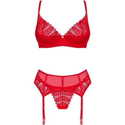 OBSESSIVE - INGRIDIA SET DOS PIEZAS CROTCHLESS ROJO XL/XXL