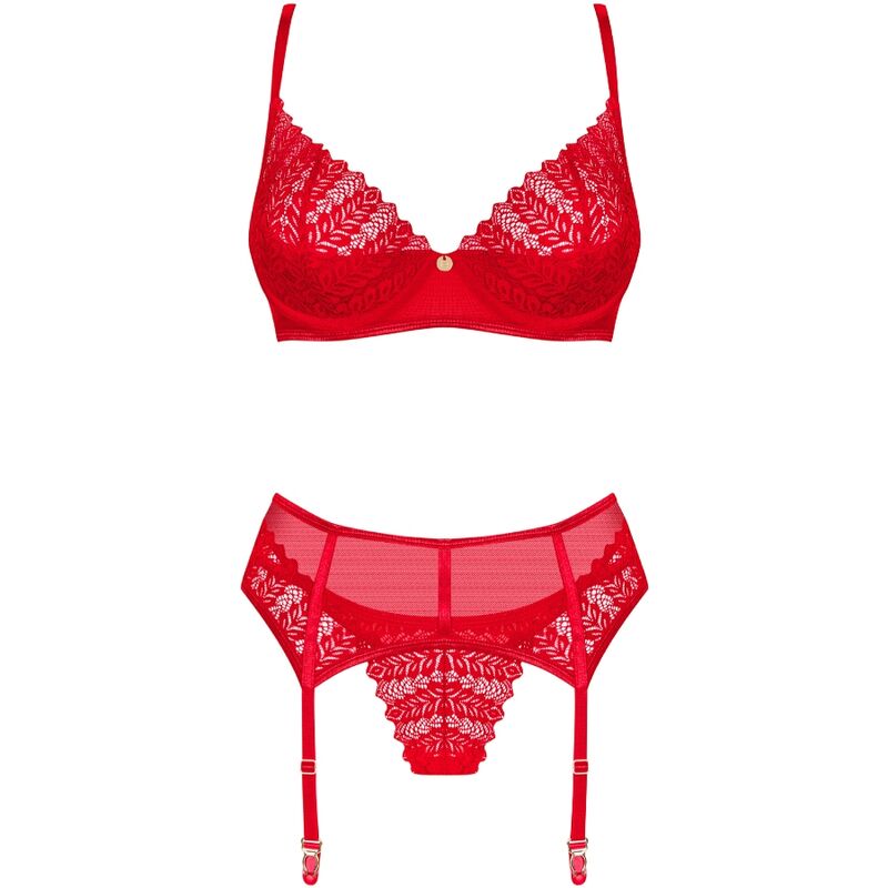 OBSESSIVE - INGRIDIA SET THREE PIECES RED XS/S