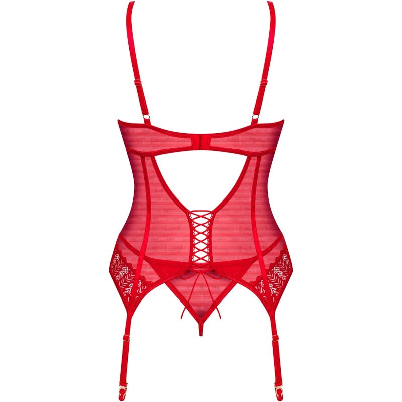 OBSESSIVE - INGRIDIA CORSET & THONG RED XS/S