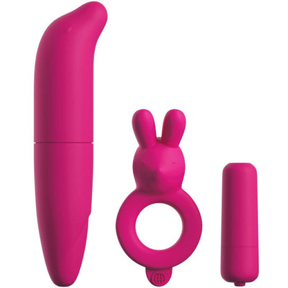 CLASSIX - KIT POUR COUPLES AVEC ANNEAU, BULLET ET STIMULATEUR ROSE