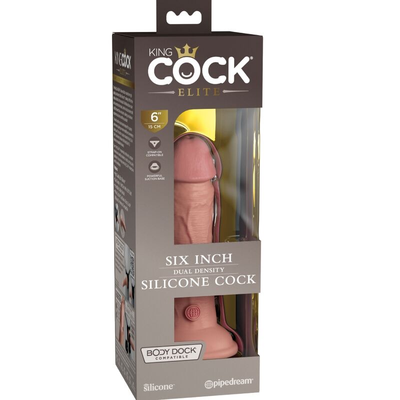 KING COCK - DILDO DE SILICONA REALISTA ELITE 15,2 CM