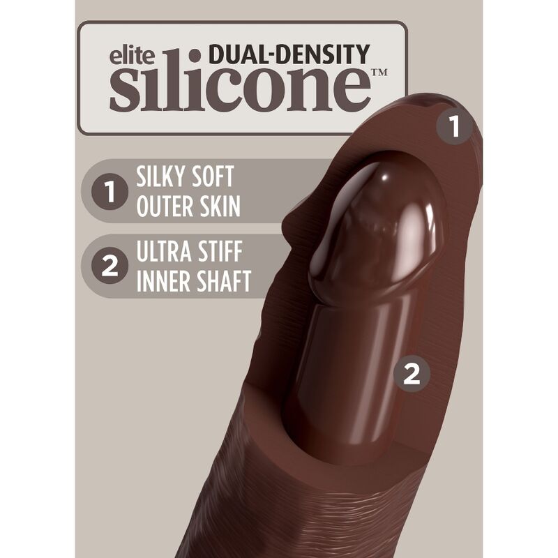 KING COCK - DILDO RÉALISTE EN SILICONE ELITE 20,3 CM MARRON