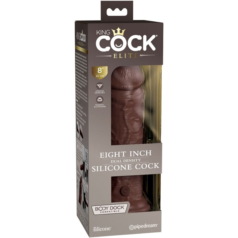 KING COCK - DILDO RÉALISTE EN SILICONE ELITE 20,3 CM MARRON