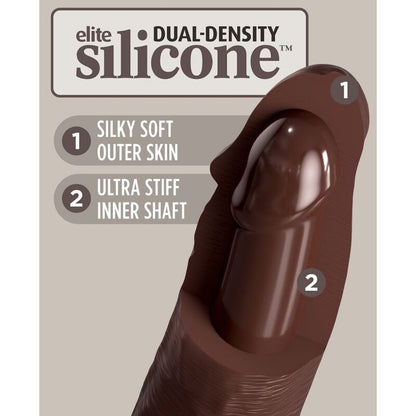 KING COCK - DILDO DE SILICONA REALISTA ELITE 28 CM MARRÓN