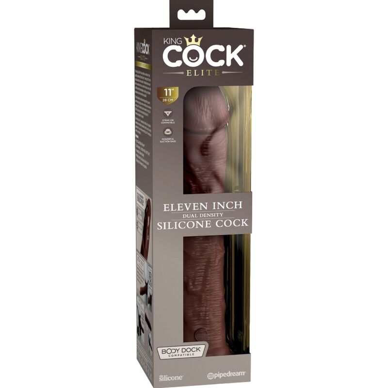 KING COCK - ELITE REALISTIC SILICONE DILDO 28 CM BROWN