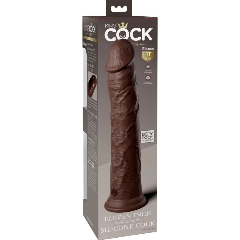 KING COCK - ELITE REALISTIC SILICONE DILDO 28 CM BROWN