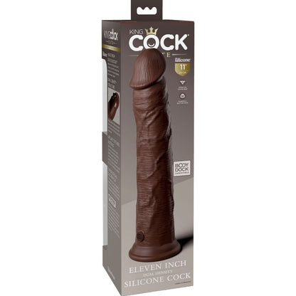 KING COCK - DILDO DE SILICONA REALISTA ELITE 28 CM MARRÓN