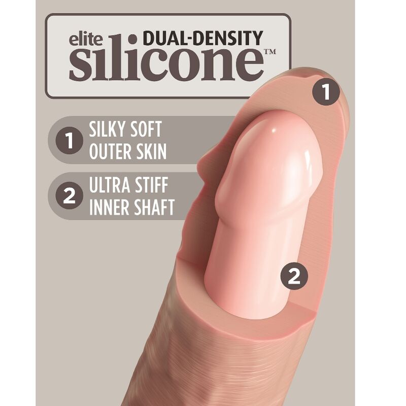 KING COCK - ELITE REALISTIC DILDO VIBRATOR & SILICONE REMOTE CONTROL 23 CM