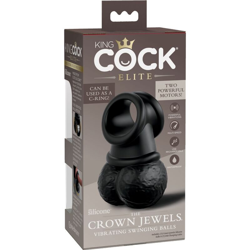 KING COCK - ANNEAU ELITE AVEC TESTICULE VIBRANT EN SILICONE