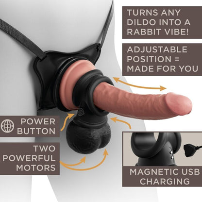 KING COCK - ANNEAU ELITE AVEC TESTICULE VIBRANT EN SILICONE