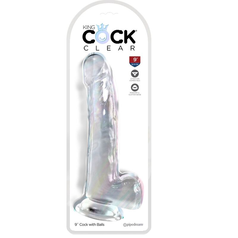 KING COCK - GODE TRANSPARENT AVEC TESTICULES 20,3 CM TRANSPARENT