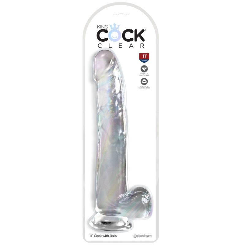 KING COCK - DILDO TRANSPARENTE CON TESTICULOS 24,8 CM TRANSPARENTE