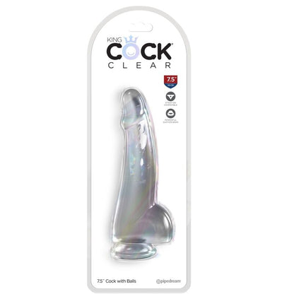 KING COCK - DILDO TRANSPARENTE CON TESTICULOS 15,2 CM TRANSPARENTE