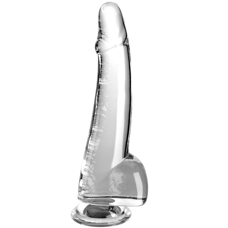 KING COCK - GODE TRANSPARENT AVEC TESTICULES 19 CM TRANSPARENT