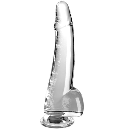 KING COCK - GODE TRANSPARENT AVEC TESTICULES 19 CM TRANSPARENT