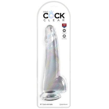 KING COCK - GODE TRANSPARENT AVEC TESTICULES 19 CM TRANSPARENT