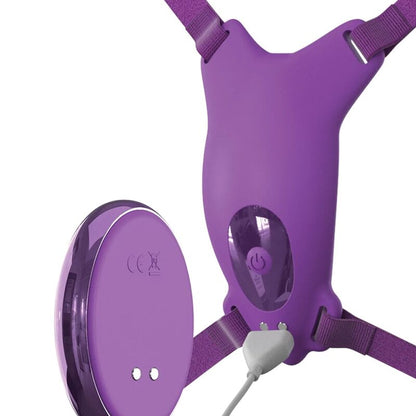 FANTASY POUR ELLE - HARNAIS PAPILLON, VIBRANT RECHARGEABLE &amp; TÉLÉCOMMANDÉ VIOLET