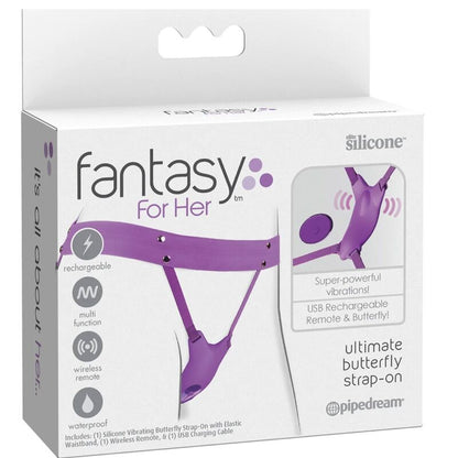 FANTASY POUR ELLE - HARNAIS PAPILLON, VIBRANT RECHARGEABLE &amp; TÉLÉCOMMANDÉ VIOLET