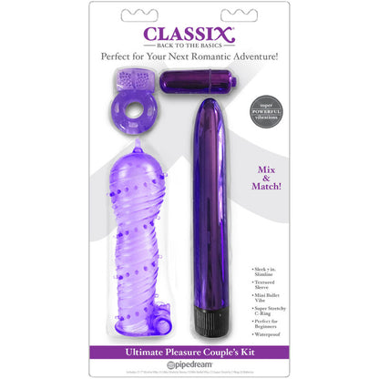 CLASSIX - KIT FOR COUPLES WITH RING, SHEATH AND BULLETS PURPLE