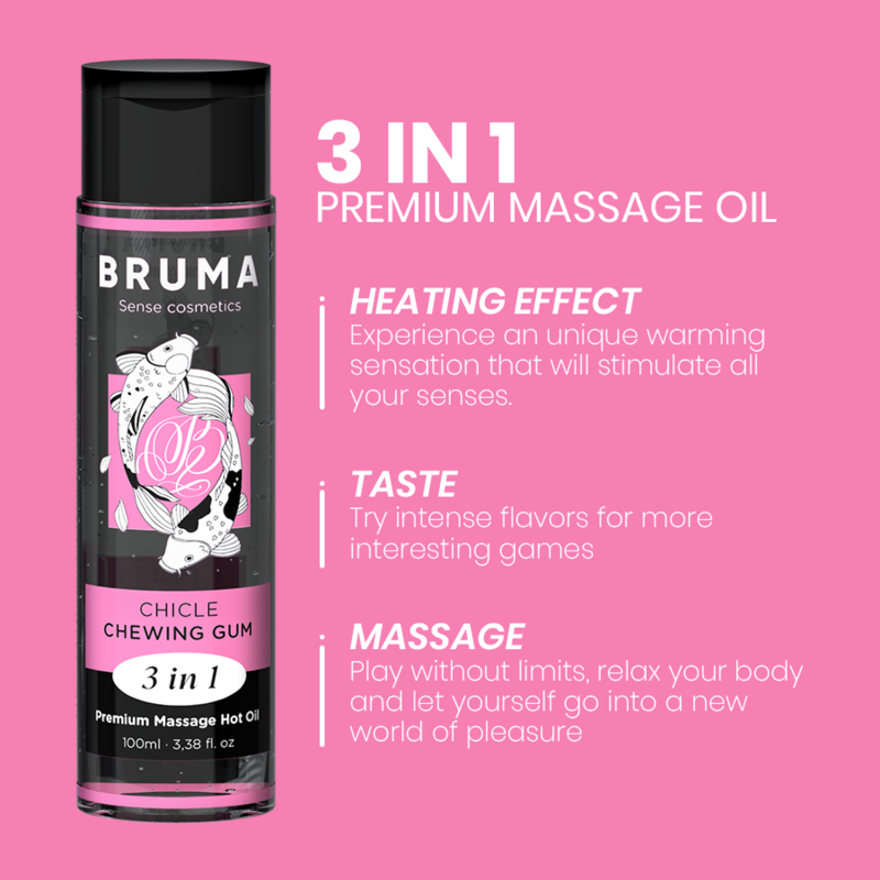 BRUMA - GOMME À MÂCHER À L'HUILE CHAUDE DE MASSAGE PREMIUM 3 EN 1 - 100 ML