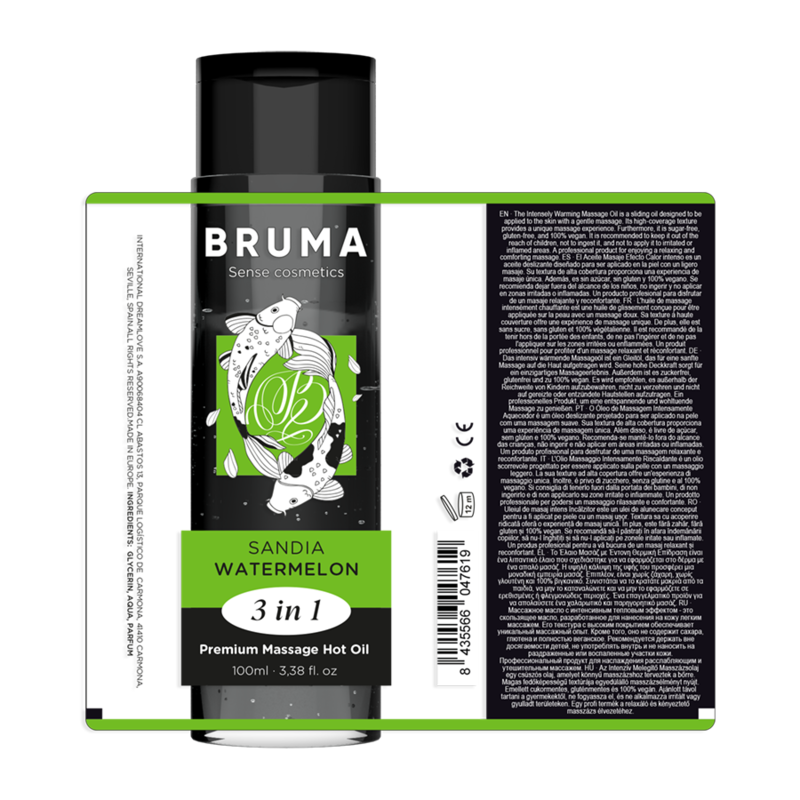 BRUMA - HUILE CHAUDE DE MASSAGE PREMIUM PASTÈQUE 3 EN 1 - 100 ML