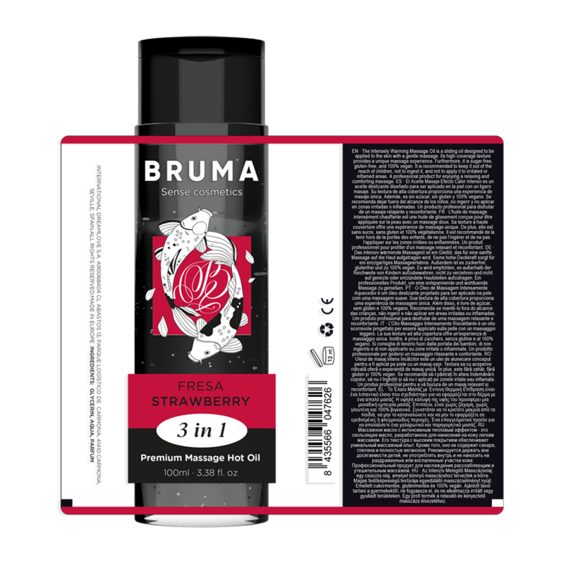 BRUMA - HUILE CHAUDE DE MASSAGE PREMIUM FRAISE 3 EN 1 - 100 ML