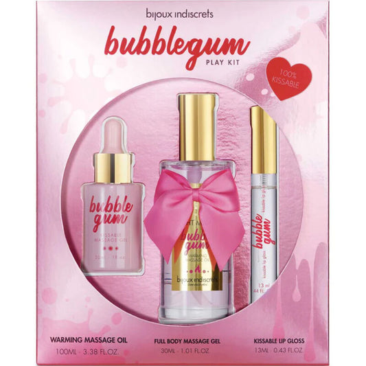 BIJOUX - INDISCRETS BUBBLEGUM PLAY KIT WITH OIL GEL & LIP GLOSS