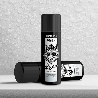 BLACK HOLE - RÉPARATION ANALE RELAX À BASE D'EAU AVEC HYALURON 30 ML