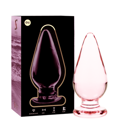 NEBULA SERIES BY IBIZA - MODEL 4 ANAL PLUG BOROSILICATE GLASS CLEAR 11 CM -O- 5 CM