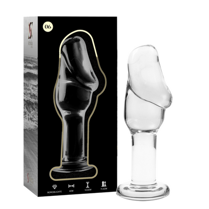 NEBULA SERIES BY IBIZA - MODEL 6 ANAL PLUG BOROSILICATE GLASS CLEAR 12.5 CM -O- 4 CM