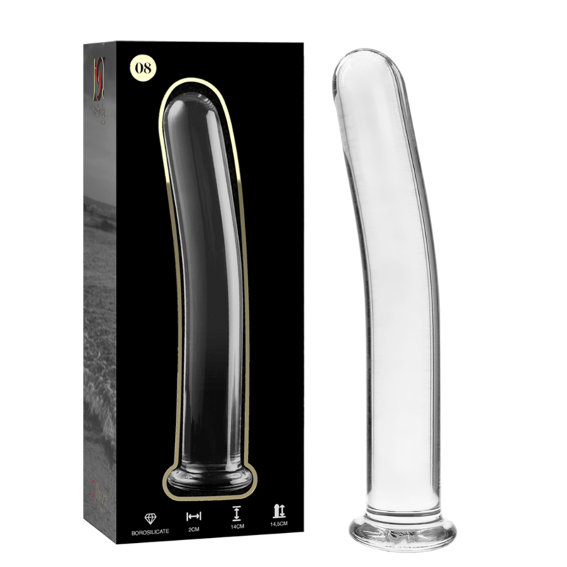 NEBULA SERIES BY IBIZA - MODEL 8 DILDO BOROSILICATE GLASS CLEAR 14.5 CM -O- 2 CM