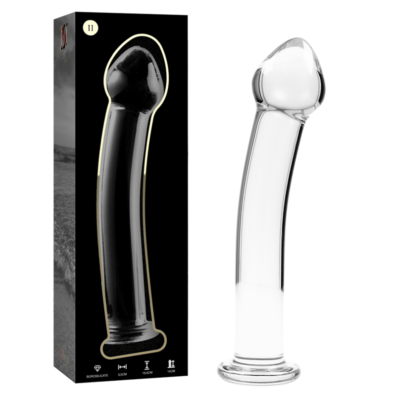 SERIE NEBULA DE IBIZA - MODELO 11 DILDO CRISTAL BOROSILICATO TRANSPARENTE 16 CM -O- 3 CM