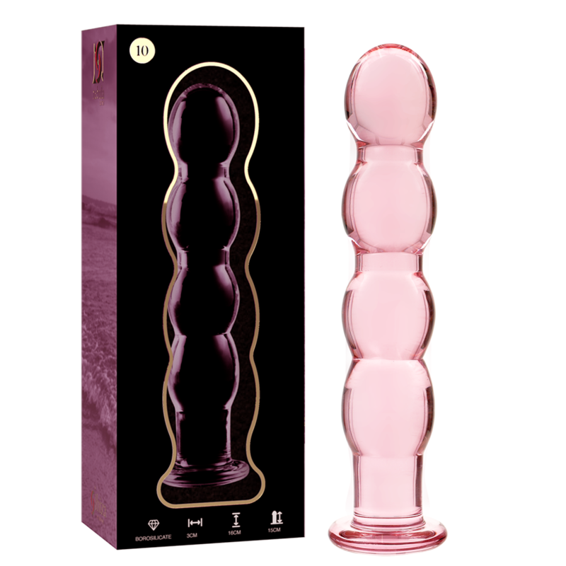 SÉRIE NEBULA PAR IBIZA - MODÈLE 10 GODE EN VERRE BOROSILICATE TRANSPARENT 16,5 CM -O- 3,5 CM