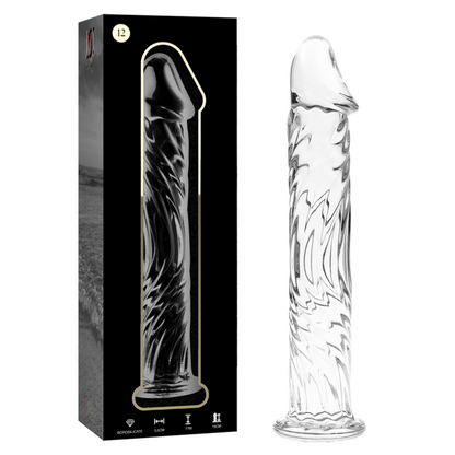 SERIE NEBULA DE IBIZA - MODELO 12 DILDO CRISTAL BOROSILICATO TRANSPARENTE 17 CM -O- 3,5 CM